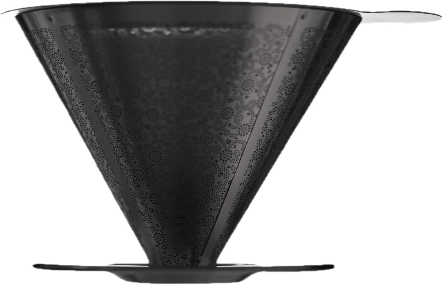 ATHIA Golden Reusable Coffee Filter, Stainless Steel Pour Over Dripper with Laser-etched Mesh cone, Eco-friendly Paperless Design, Fits Most Mugs, Carafes & Hario Brewers (Rose Golden, Flower Carving)