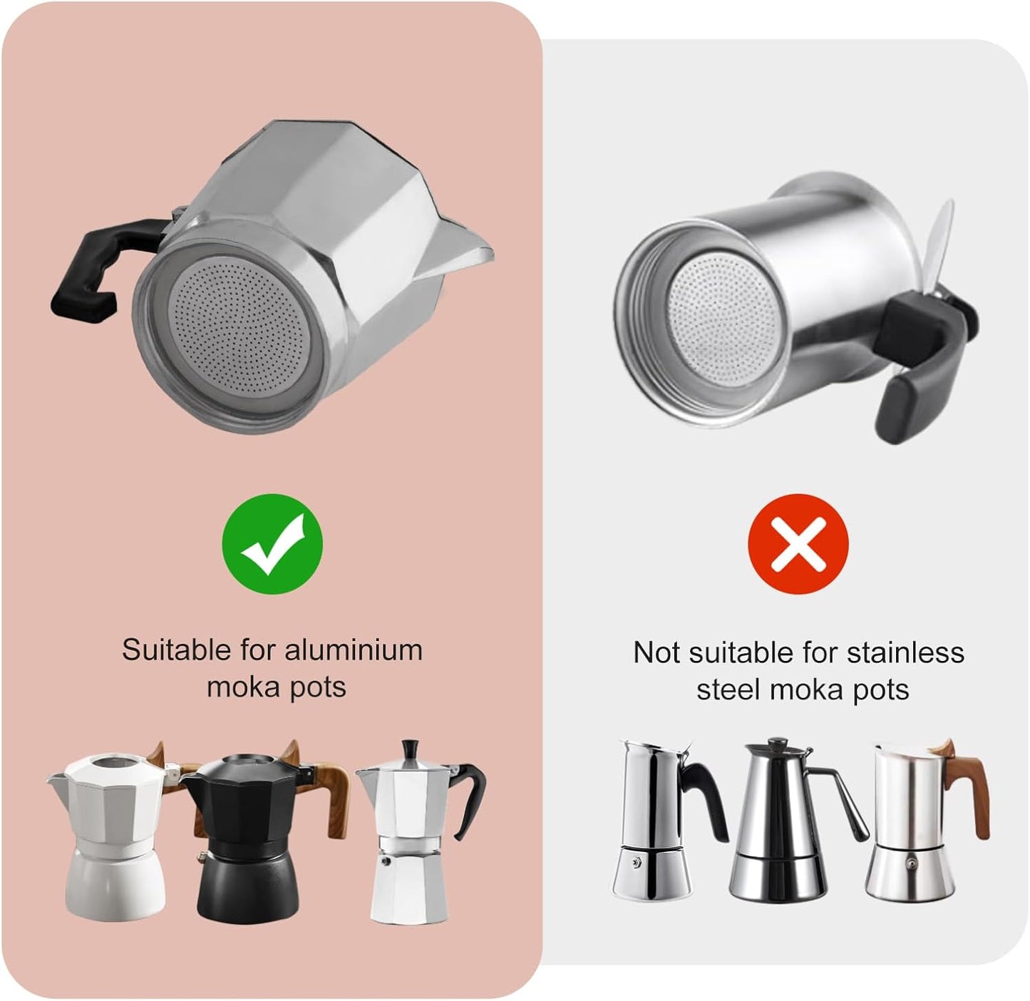 2/3/6/9/12 Cup Gasket & Filter For Stovetop Espresso Coffee Makers, Rubber Seal For Stove Top Coffee Maker Moka Pot, Silicone Gasket Seals, Espresso Machine Replacement Parts(3 cup)