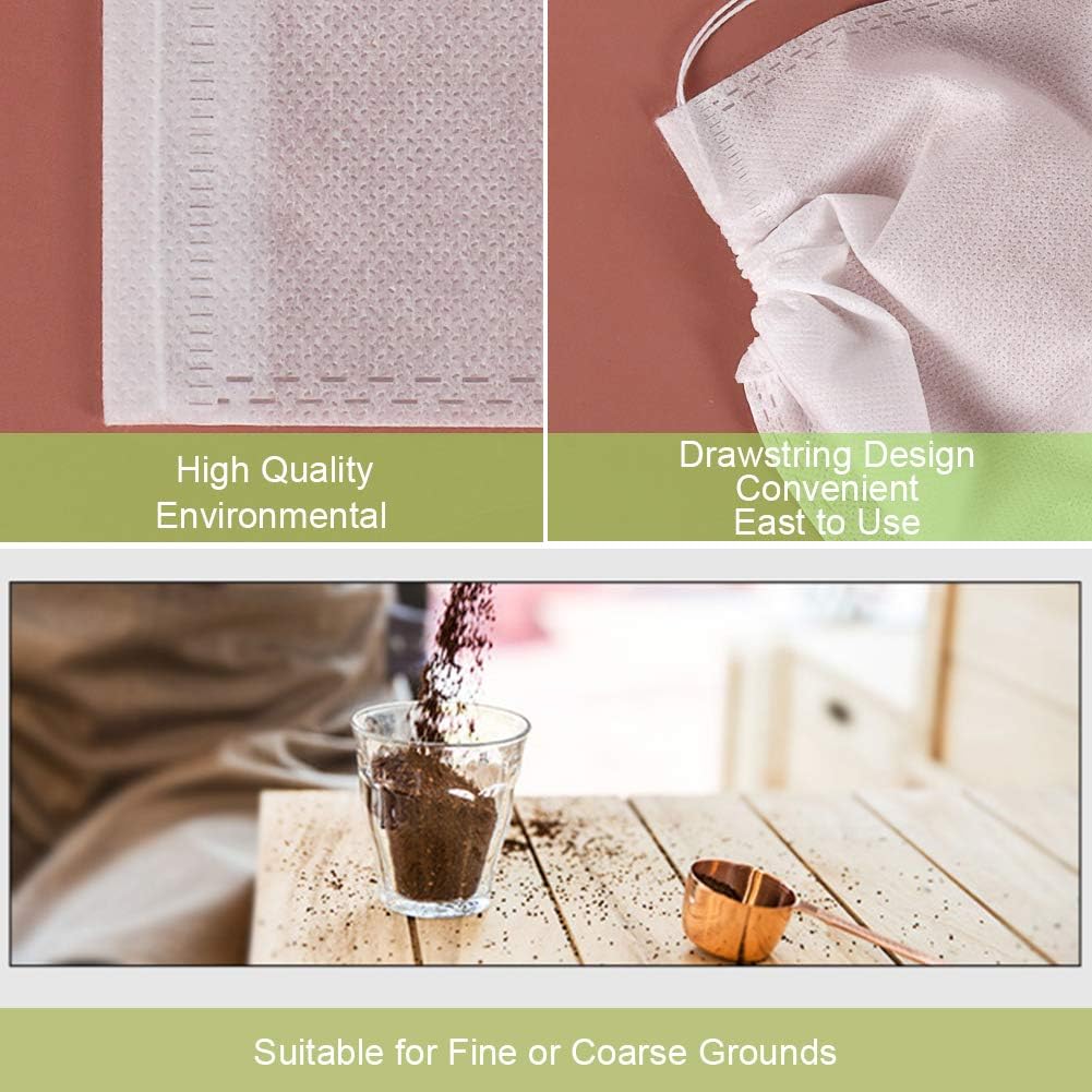 YQL Cold Brew Coffee Filter Bags, 8X12 Inch 50PCS No Mess Cold Brew Coffee Filters Disposable Mesh Brewing Bags Tea Filter Bag For Cold Brew Coffee or Tea(4x6/6x10inch Available)