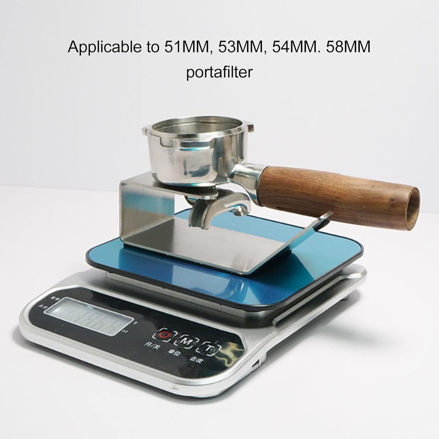 HEEPDD Universal Stainless Steel Portafilter Stand, Coffee Tamper Holder, Weighing Rack for 51mm, 53mm, 54mm, 58mm Bottomless Single Double Spout