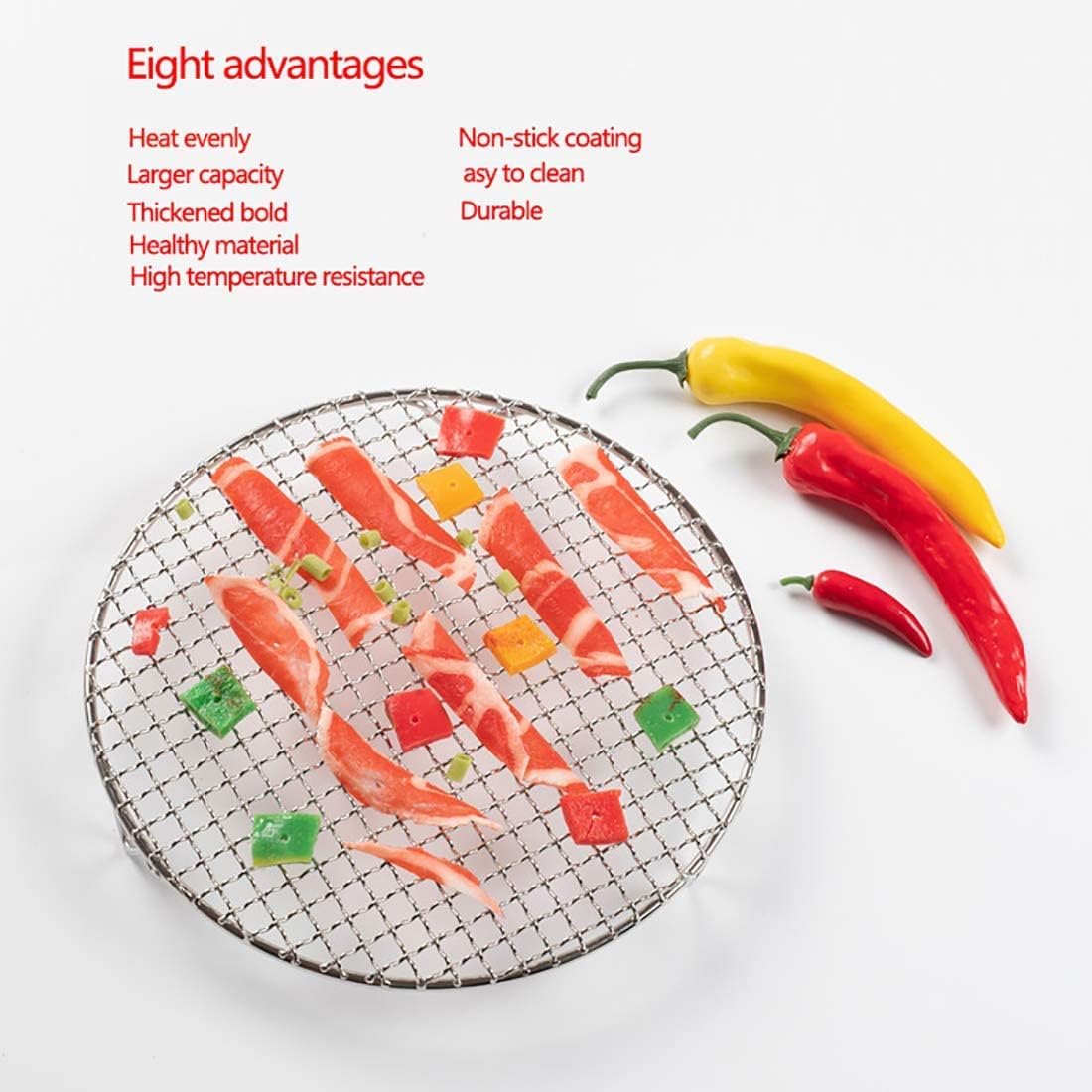 6.5" Round Cooling Rack Baking 304 Stainless Steel Versatile Steaming Grilling Fit Air Fryer,Cake Pan, Oven