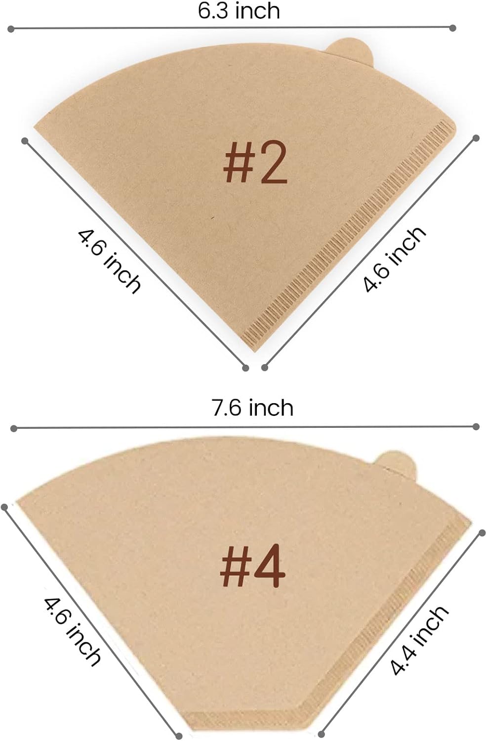 Niveaya 200 Count Coffee Filters - Size 02, Natural Paper Coffee Filter, No Blowout, Disposable for Pour Over and Drip Coffee Maker (2-4 Cup)