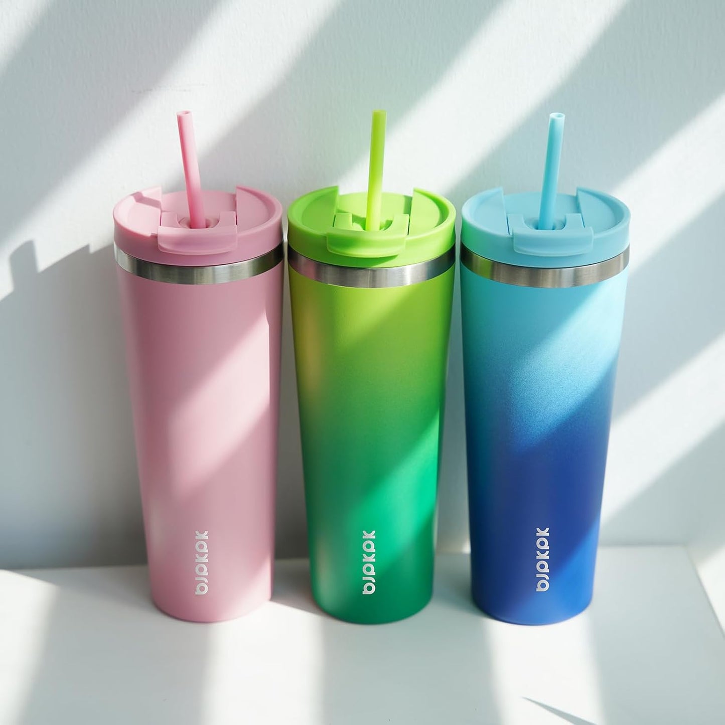 BJPKPK 30oz Insulated Tumbler With lid And Straw Stainless Steel Tumblers Travel Coffee Mug Reusable Thermal Cup,Black Leopard