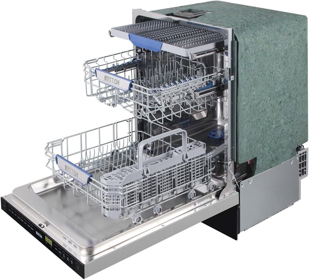 Large Capacity 24 inch Top Control Built-In Dishwasher with Third Rack – ENERGY STAR Certified, 47-dBA Ultra-Quiet, Stainless Steel (Stainless Steel)