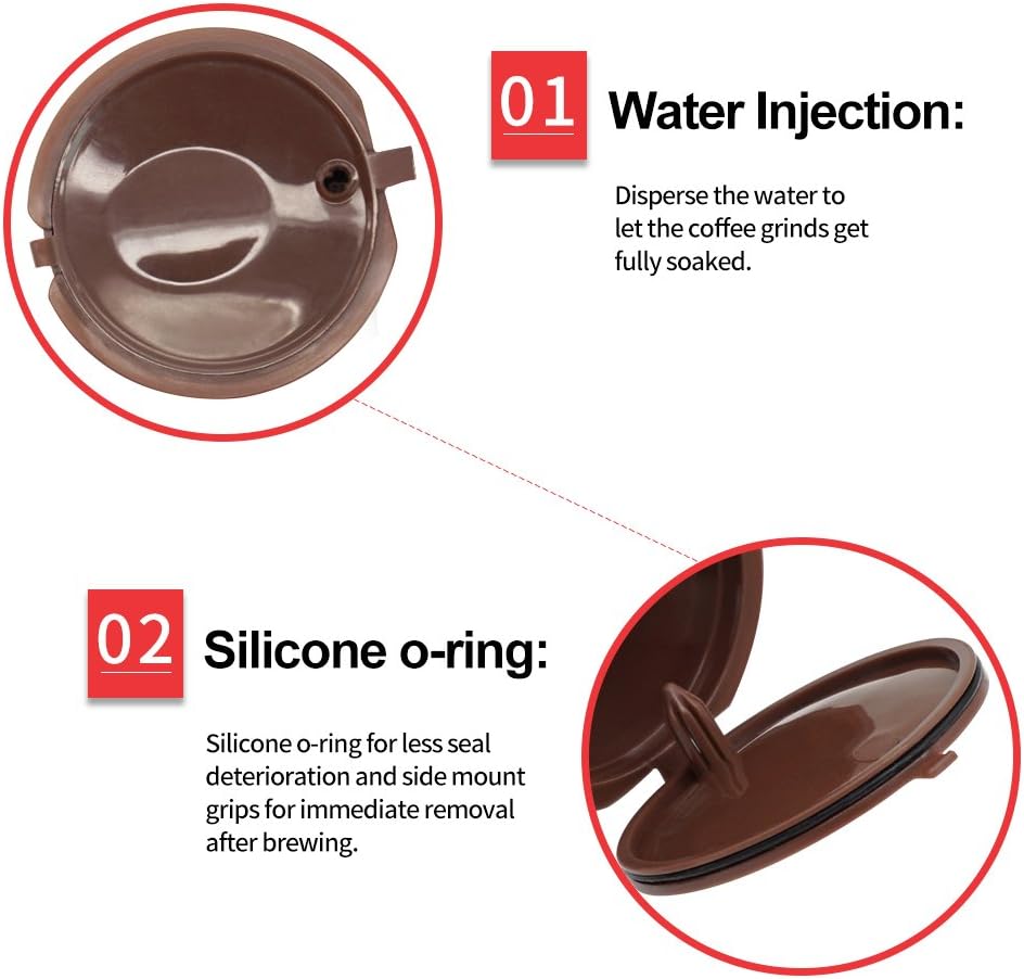 BRBHOM Colorful Dol*e Gu*to Refillable Capsules Pods,6 Refillable Coffee Capsule Reusable Coffee Filter Compatiable with Dol*e G*sto(6 Pcs colorful）