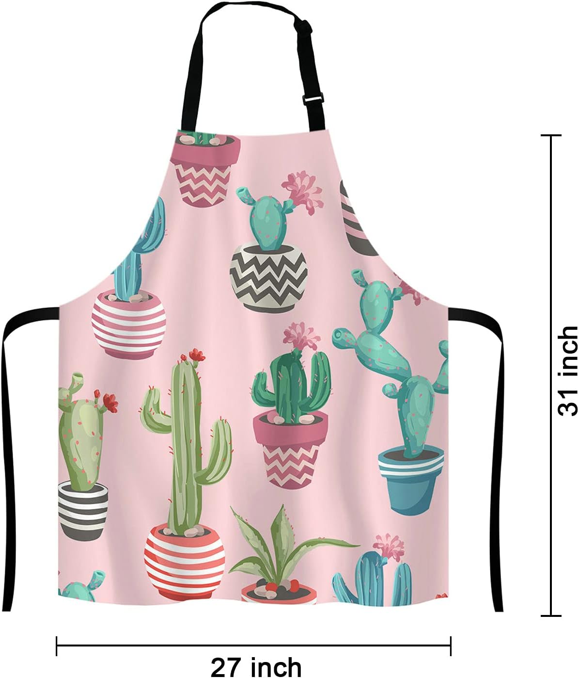 Cactus Bib Apron with Adjustable Neck for Men Women,Suitable for Home Kitchen Cooking Waitress Chef Grill Bistro Baking Apron