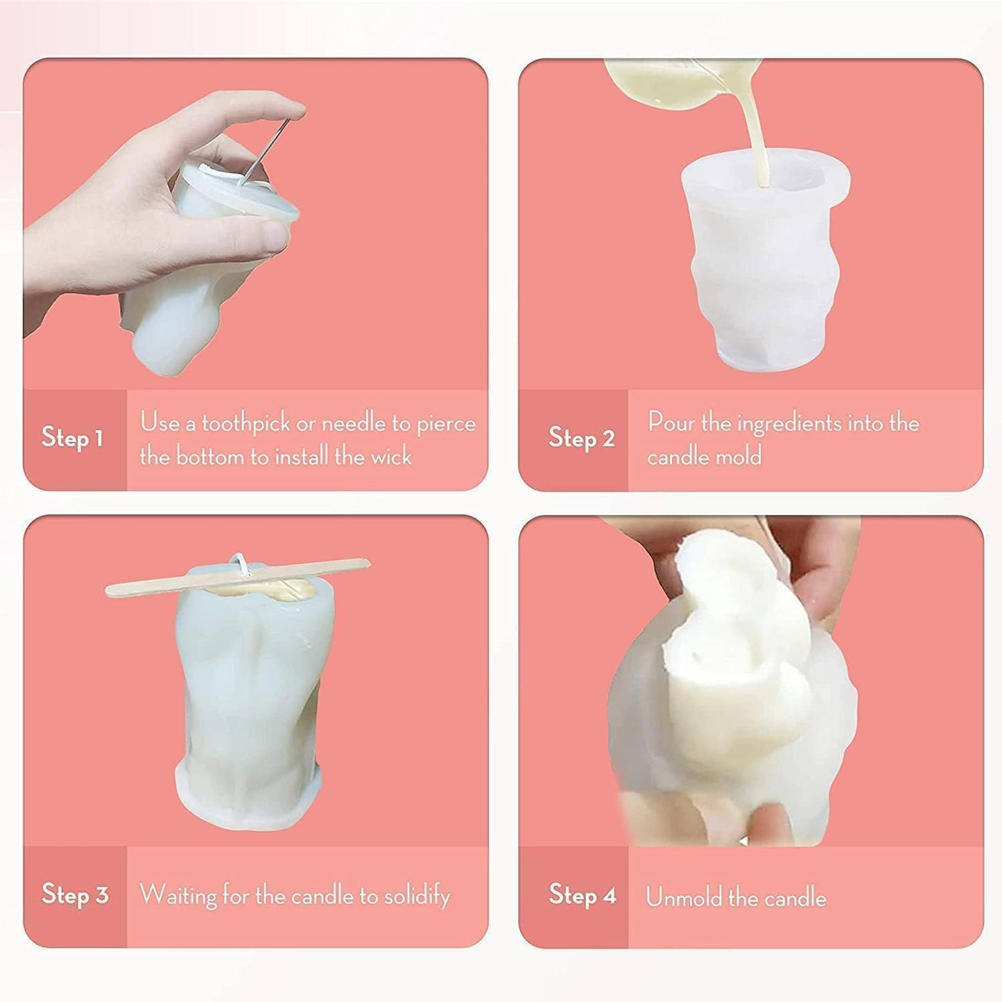 Witch Cylinder Silicone Candle Mold for Candle Making,Pillar Casting Silicone Molds for Resin Casting,Scented Candle, Soap,Silicone Molds for Home Decor,Resin Craft Gifts (A)