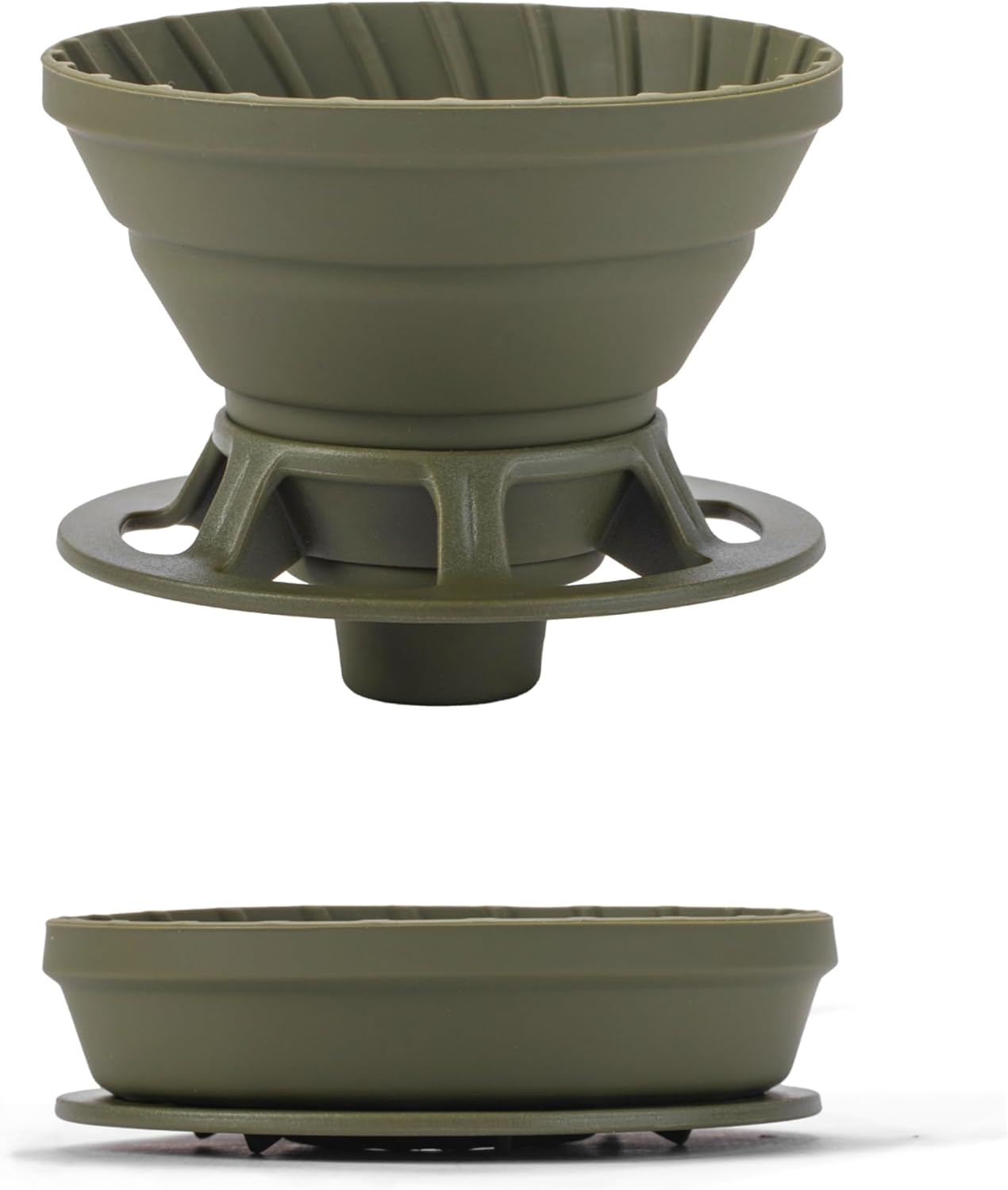 Collapsible Coffee Dripper, Silicone Reusable Coffee Filter Holder, Pour Over Coffee Dripper for Camping, Business Trip, Single Pour Over Coffee Maker (Green)