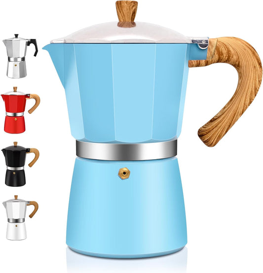 3 Cup Aluminum Espresso Stovetop Moka Pot Express Coffee Maker Percolator Italian Classic Mocha Coffee Machine for Italian and Cuban Cafe Brewing for Home & Camping 150ml 5oz