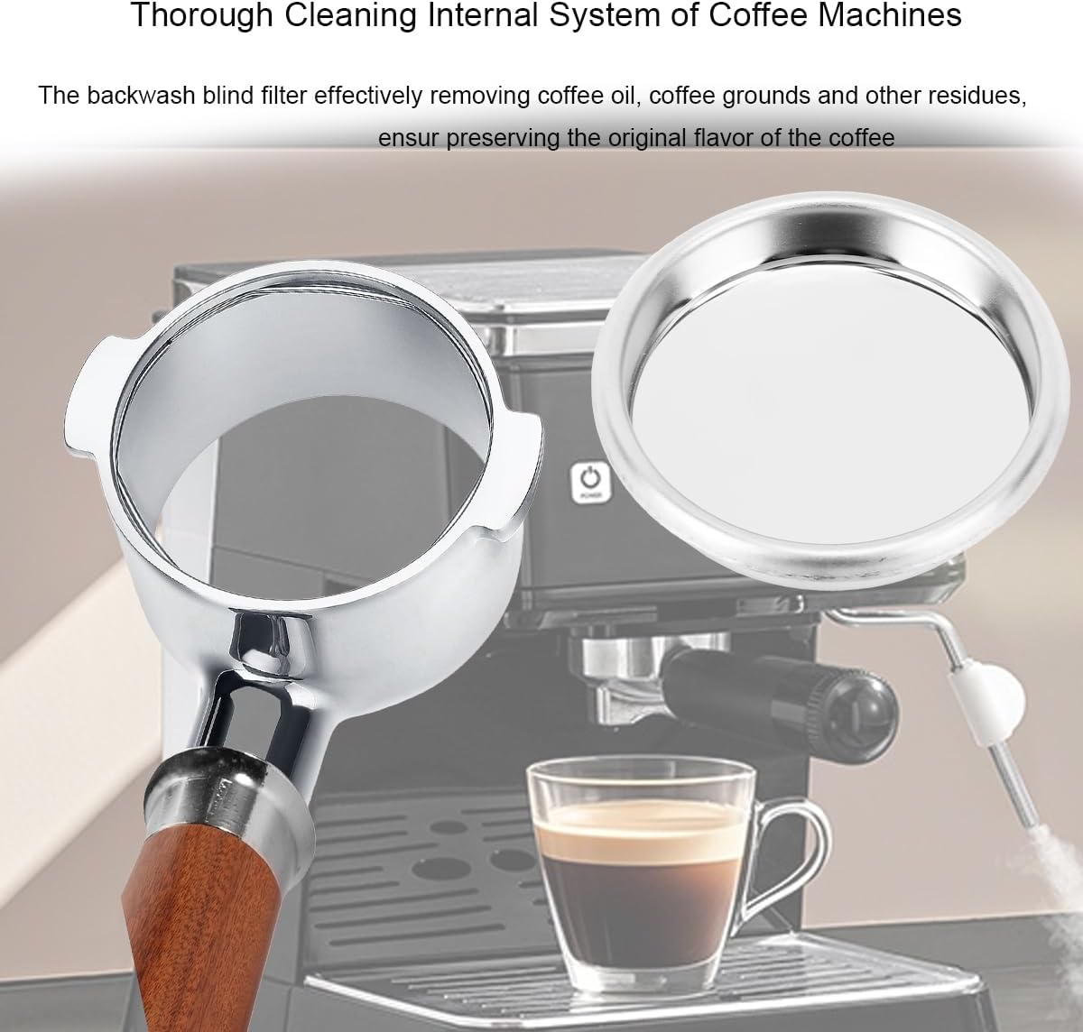 Backflush Inser, 58 mm Blind Filter, 304 Stainless Steel 58mm Backflush Insert, 2.28in Back Flush Blind Filter Basket, Backflush Filter Espresso for Espresso Machines, 1Pcs