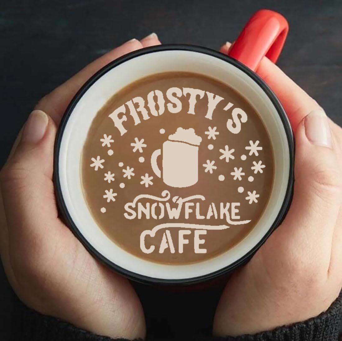 Small Christmas Stencils 4inch,Christmas Stencil Xmas Vintage Stencils Holiday Templates for Painting on Wood Slice