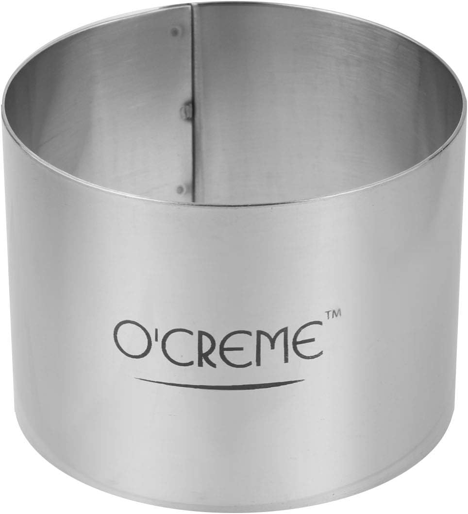 O'Creme Cake Ring Sturdy Stainless Steel Round Mousse Cake Ring Mold for Baking, Dessert Cake Decorating Pastry Rings 3 Inch Diameter x 2-1/2 Inch High