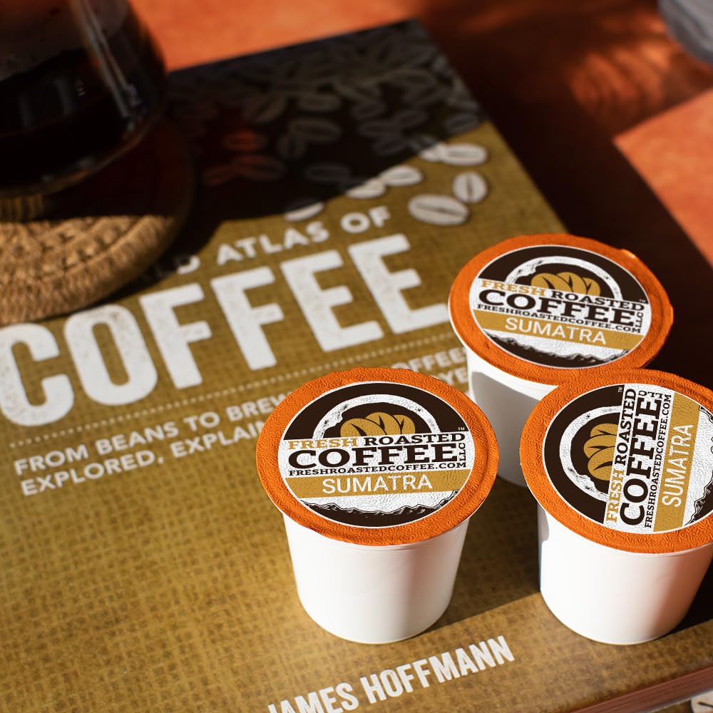 Fresh Roasted Coffee, Sumatra Mandheling |100% Single Origin | Medium Roast, 96 Pods for K Cup Brewers