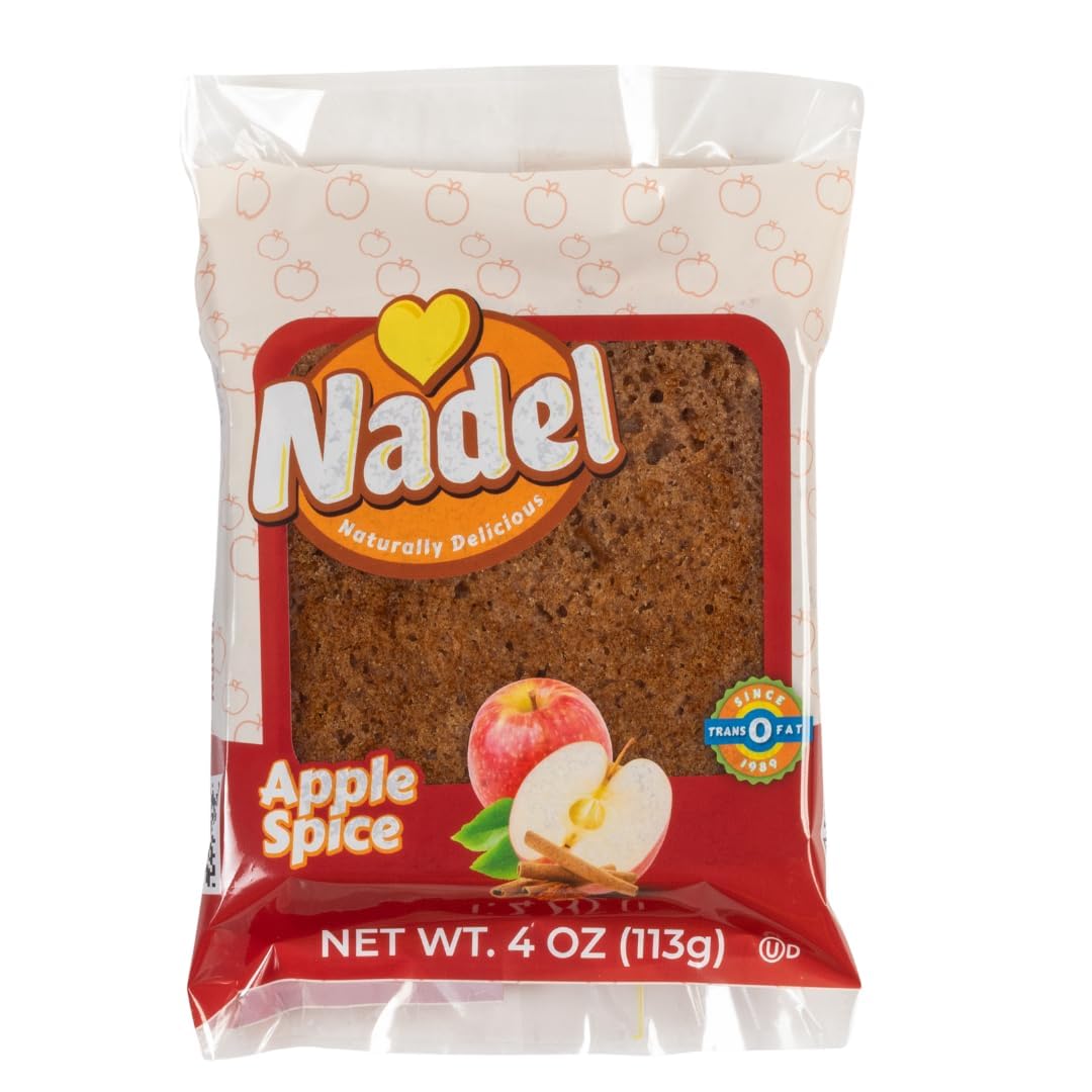 Nadel - NATURALLY DELICIOUS APPLE SPICE CAKE SLICES (16 Pack) Sweet Breads & Cakes, Back to School lunch snack, breakfast bar