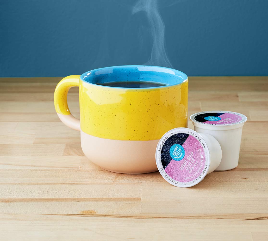 Amazon Brand - Happy Belly Medium Roast Coffee Pods, Donut Style, Compatible with Keurig 2.0 K-Cup Brewers, 100 Count