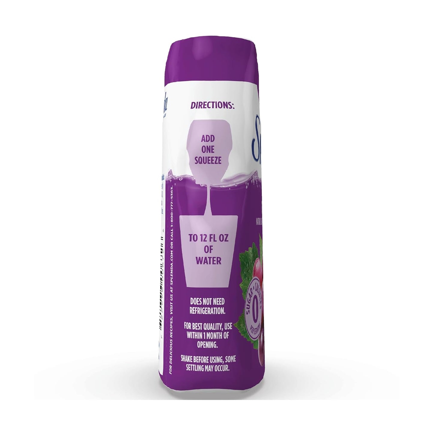 SPLENDA Liquid Water Enhancer Drops, Sugar Free, Zero Calorie, Natural Flavor, Concentrated Drink Mix, 3.11 Fl Oz Each Bottle (Grape, 2 Pack)