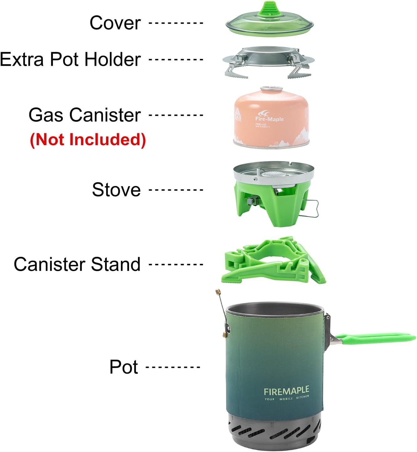 Fire-Maple Fixed Star X2 Backpacking and Camping Stove System Outdoor Propane Camp Cooking Gear Portable Pot Jet Burner Set Ideal for Hiking, Trekking, Fishing, Hunting Trips and Emergency Use