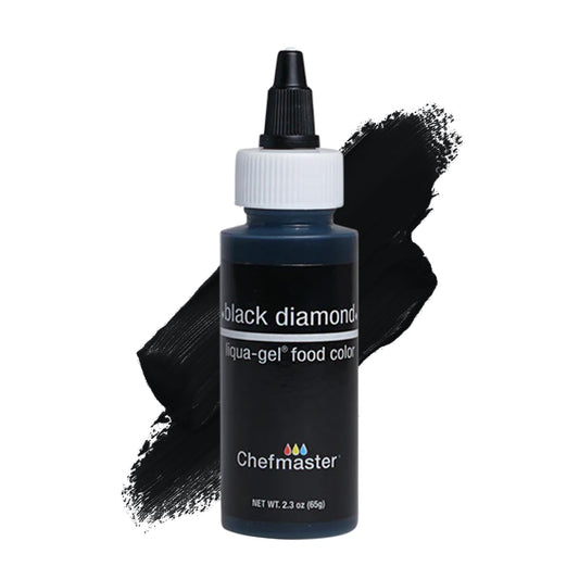 Chefmaster Black Diamond Liqua-Gel® Food Coloring | Vibrant Color | Professional-Grade Dye for Icing, Frosting, Fondant | Baking & Decorating | Fade-Resistant | Easy-to-Use | Made in USA | 2.3 oz