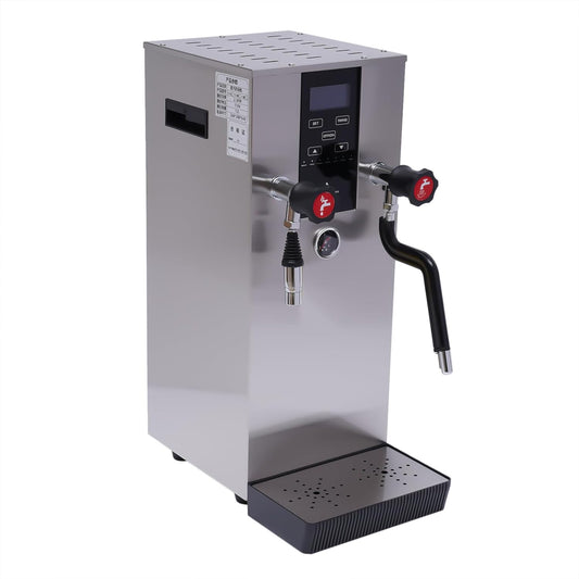 4 in 1 Commercial Espresso Machine 12L Commercial Milk Frother Boiling Water Milk Steam Milk Frothr Coffee Milk Foam Machine Steamer with LED Display for Coffee Tea Shop