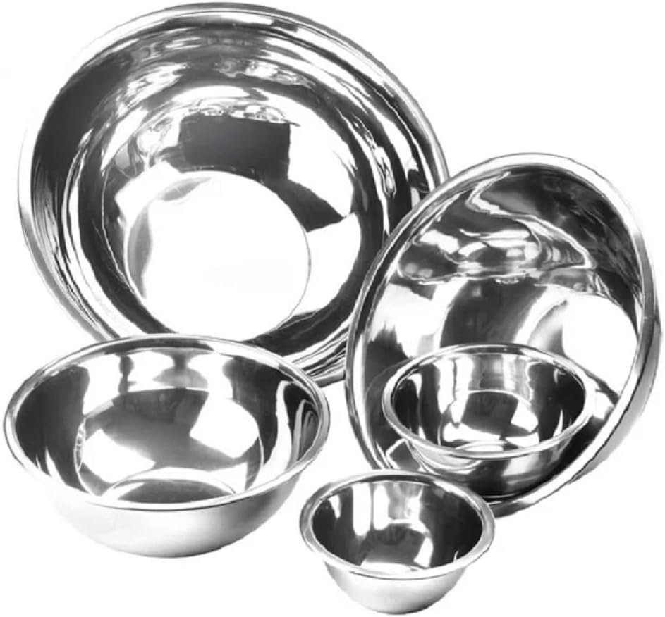 YBM HOME Stainless Steel Mixing Bowls (Set of 5) for Baking, Cooking, and Prepping, Includes 0.5, 0.75, 1.5, 2.5, 3.25 Quart, Stackable for Convenient Storage, 1195-2532-2533-1174-1191set