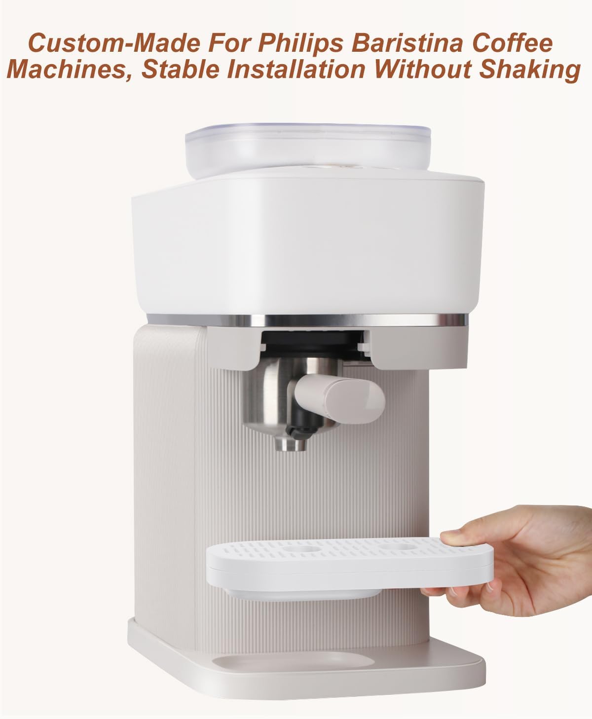 Drip Tray Lower & Extension for Philips Baristina Espresso Coffee Machine, Lower & Wider Base for Oversized Cups, PETG Material, Easy Clean