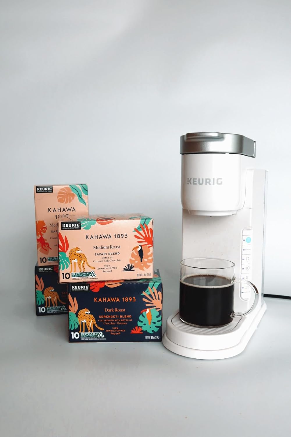 Kahawa 1893 Medium Roast Coffee K-Cup Pods Safari Blend (20 Count) - As Seen on Shark Tank, High Antioxidants, Naturally Sweet, Organically Grown & Cultivated, Ethically & Sustainably Sourced