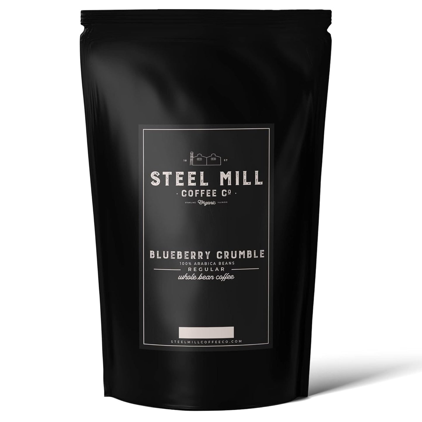 Steel Mill Coffee Co. Blueberry Crumble Flavored Coffee - Ground Coffee, Regular, Medium Roast, 100% Arabica Beans, Vegan, Gluten-Free, Sugar-Free, 12 oz Bag