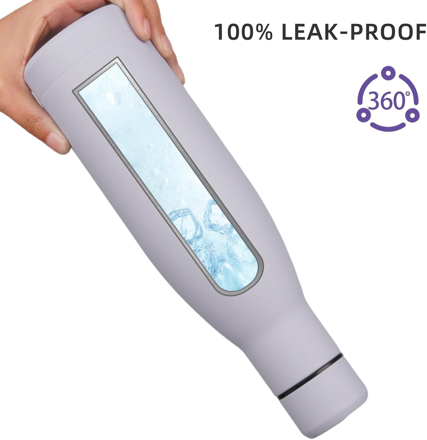 BJPKPK Insulated Water Bottle 12oz Small Stainless Steel Water Bottles Reusable Metal Thermos Keep Cold and Hot,Mist Grey