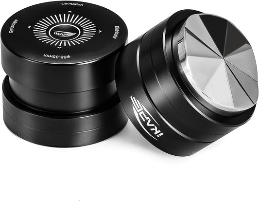 IKAPE 58.35MM Newly Upgrade Espresso Coffee Distributor, Coffee Dual-Bearing & High-Speed Distribution Tools, Adaptive Height Coffee Tamper Leveler for Over 58mm Portafilters