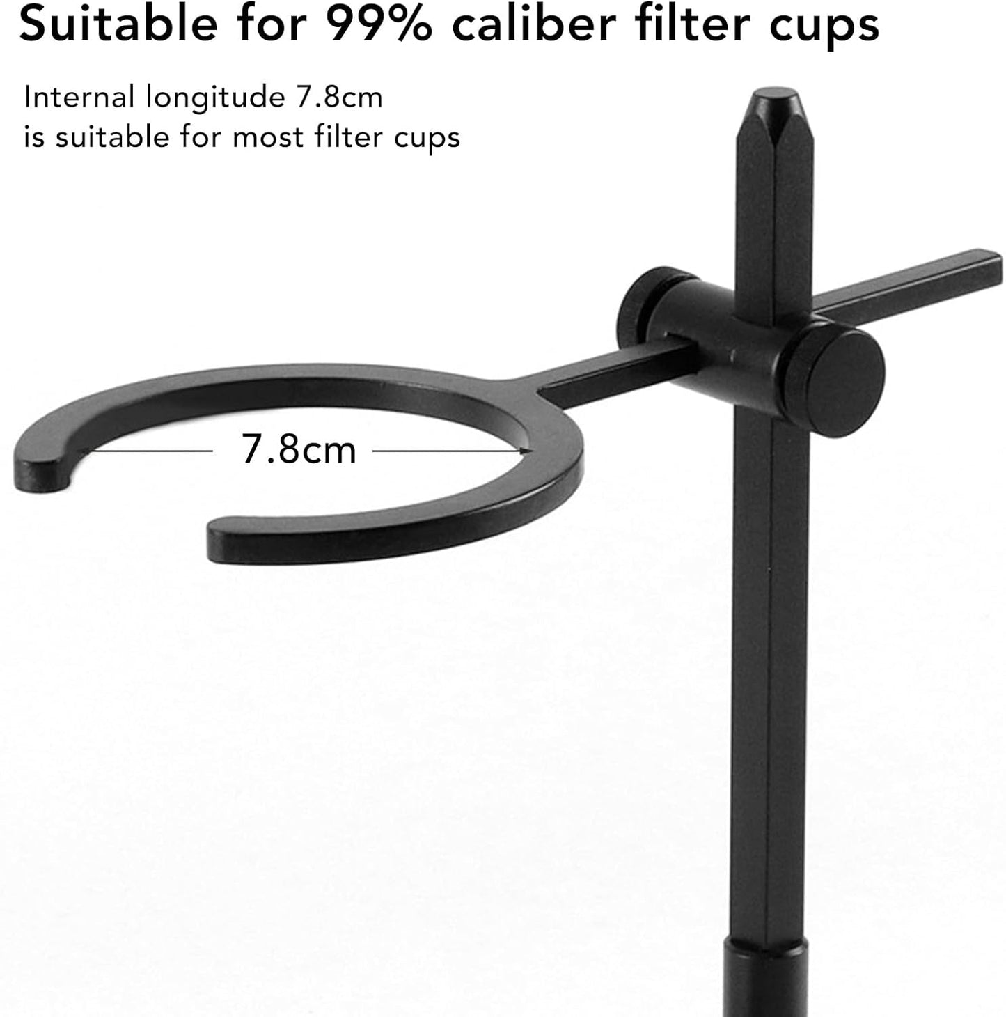 Pour Over Coffee Station Dripper Stand, With Adjustable Aluminum Alloy Stand, Reusable Stainless Steel Filter, Sturdy Base for Home or Office