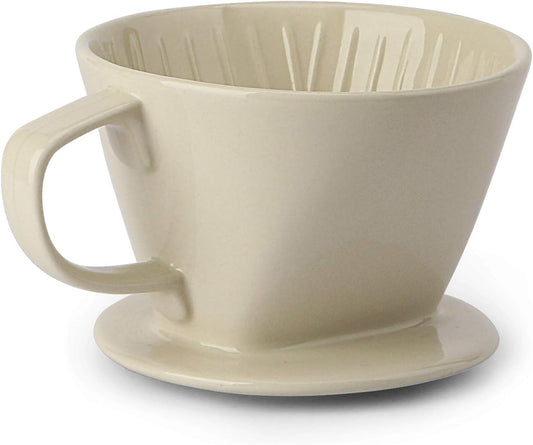 Yeeco White Coffee Dripper, Ceramic Filter Size 02, Manual Pour Over Dripper for Home, Office & Cafe