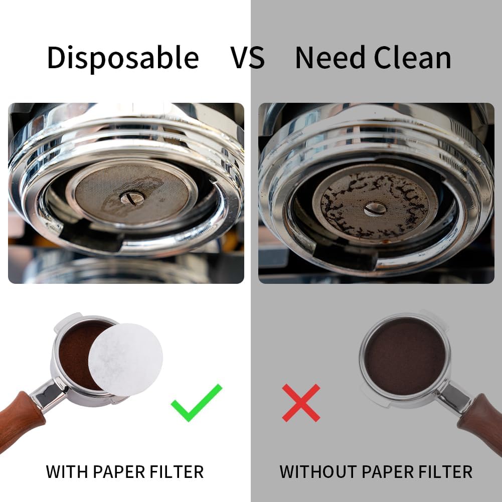 watchget 55mm Espresso Paper Filters - 500 Pcs Disposable Unbleached Coffee Filter Papers, Coffee Puck Screen Portafilter Filters for 58mm Portafilter Baskets and Espresso Machines