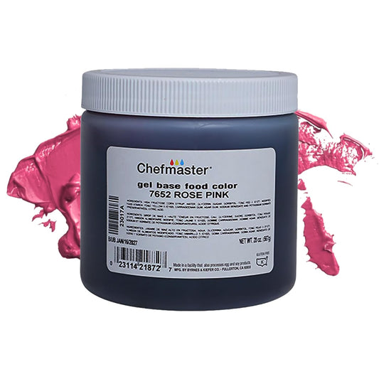 Chefmaster Rose Pink Gel Food Coloring | Vibrant Color | Professional-Grade Dye for Icing, Frosting, Fondant | Baking & Decorating | Fade-Resistant | Easy-to-Use | Made in USA | 20 oz