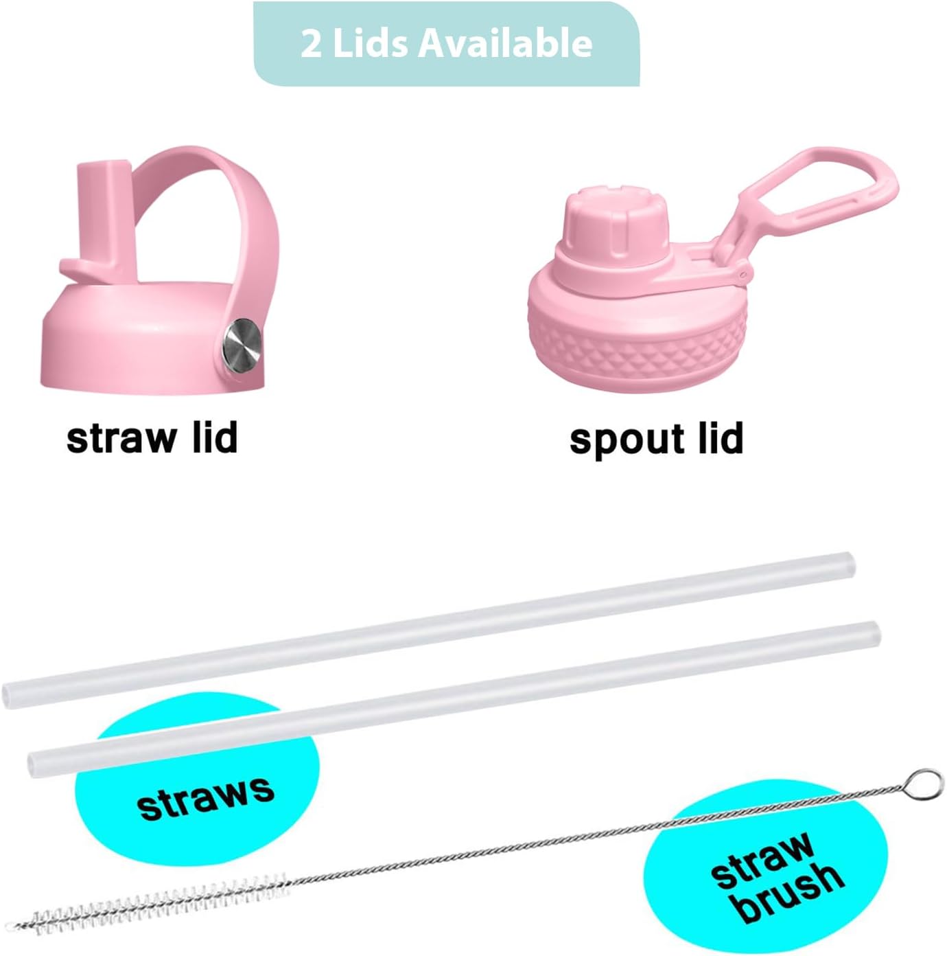 SENDESTAR 32oz Water Bottle Wide Mouth Stainless Steel Vacuum Insulated Double Wall with 2 Straw Lids Fit in Any Car Cup Holder TXIN-32-PH-1