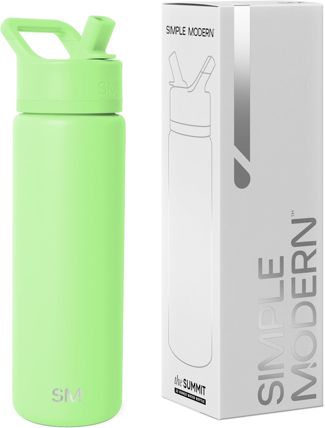Simple Modern Summit Water Bottle with Straw Lid | Vacuum Insulated Stainless Steel | Leak Proof BPA-Free Cup for Travel, School, Sports | 22oz, Baja