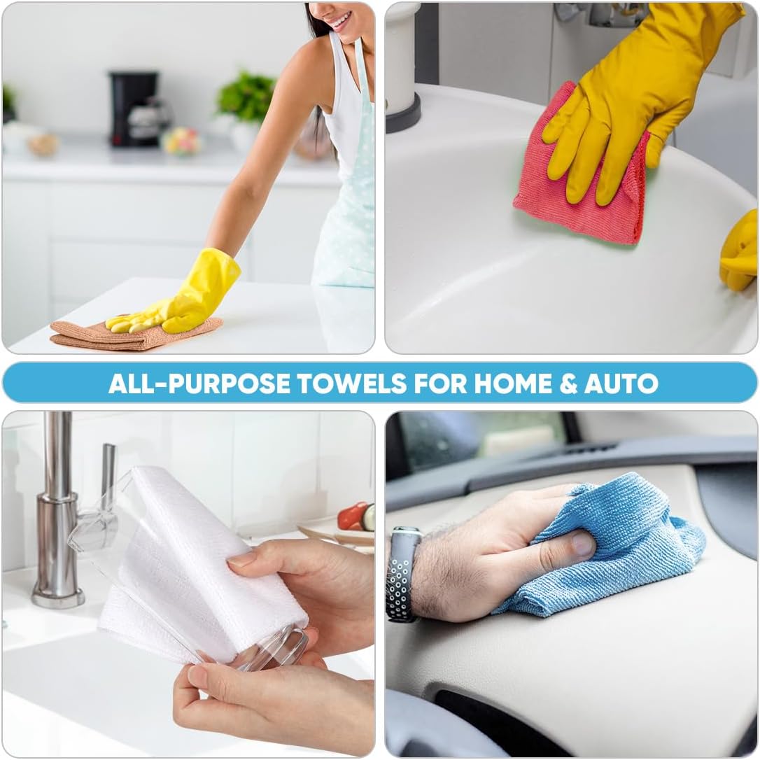 AIDEA Microfiber Cleaning Cloth Roll, 55 Sheets Shop Towels Washable, Microfiber Towels for Cars, Shop Rags Reusable Paper Towel for Automotive, Workshop, House, Kitchen, Cleaning Supplies11×9" Coffee