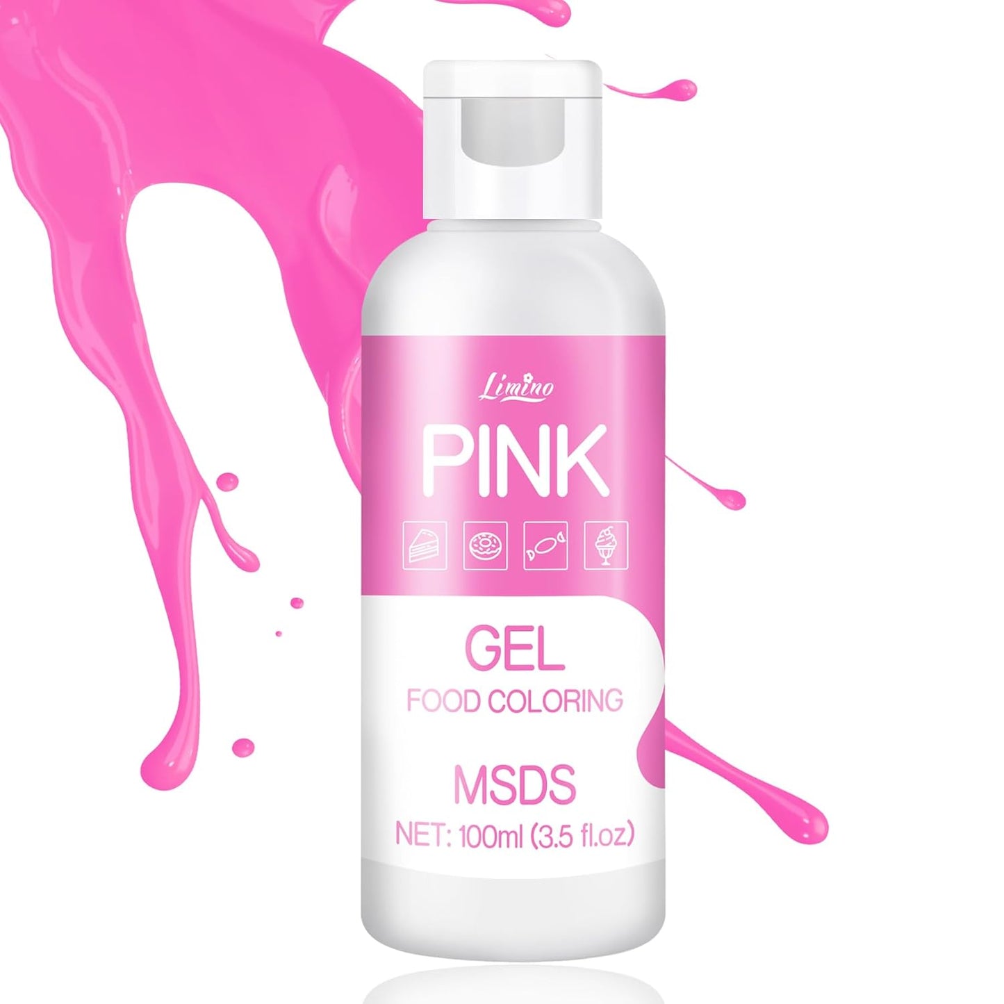 Gel Food Coloring - 4.5oz Vivid Food Coloring Gel for Baking, Cake Decorating, Cookie, Fondant, Macaron - Tasteless Concentrated Edible Food Color Dye for Icing, Slime, Drinks, DIY Crafts (Pink)