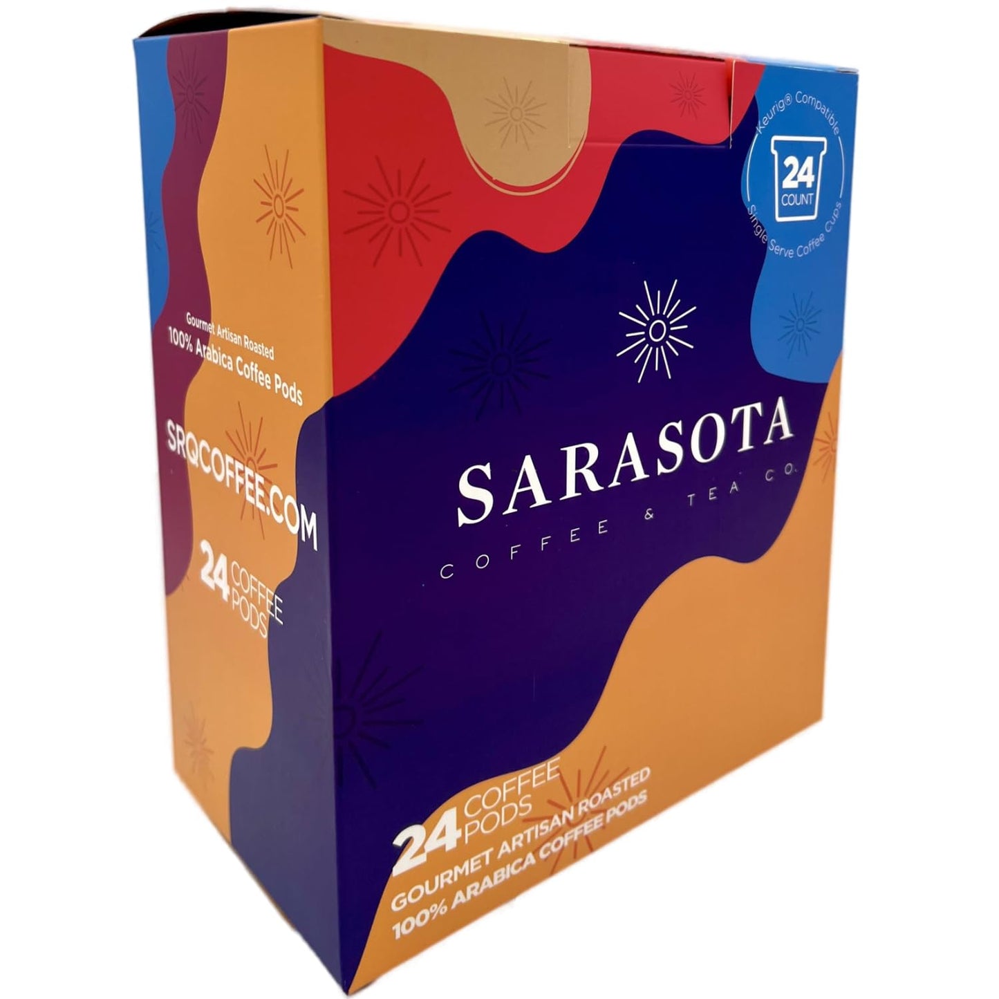 Sarasota K-Cup Coffee Pods | Medium Roast Flavored Coffee | Southern Pecan Crunch | Single Serve for Keurig Brewers | Gourmet, Low Acid, Mold Free | 24 Count