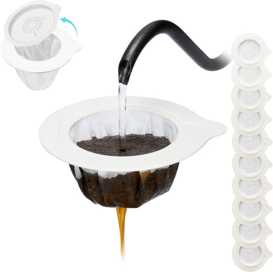 Portable Pour Over Coffee Dripper Reusable Coffee Filters Pour Over Coffee Maker for Camping Coffee, Travel Coffee Maker (50, white)