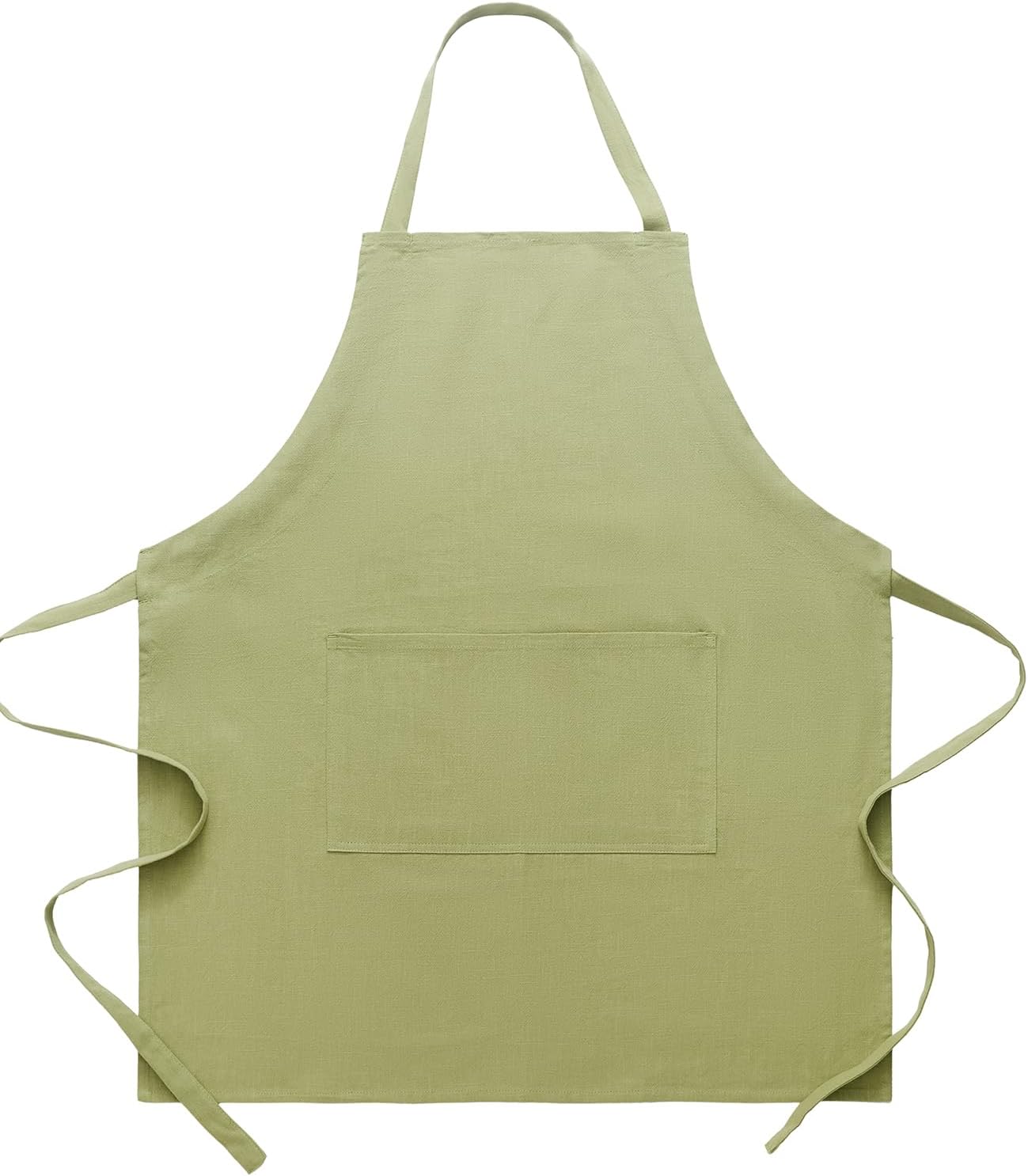Cotton Linen Apron for Women - Adjustable Casual Apron with Pocktes, Great for Florist, Coffee House and Kitchen