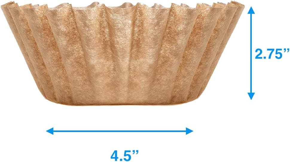 Natural Unbleached Brown Biodegradable Extra Large Coffee Filters 10, 12, 13, 14, 15 Cup Basket for Commercial, Home Coffee Maker Extra High Extra Wide Anti ground, 9.75" Flattened Diameter (1000 Pcs)