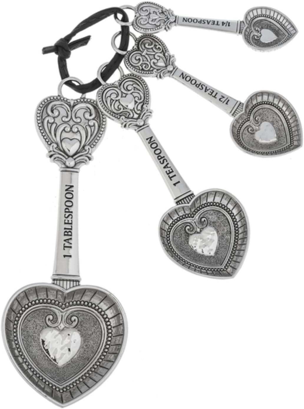 Ganz ER48885 Hearts Zinc Measuring Spoon- 4 piece set