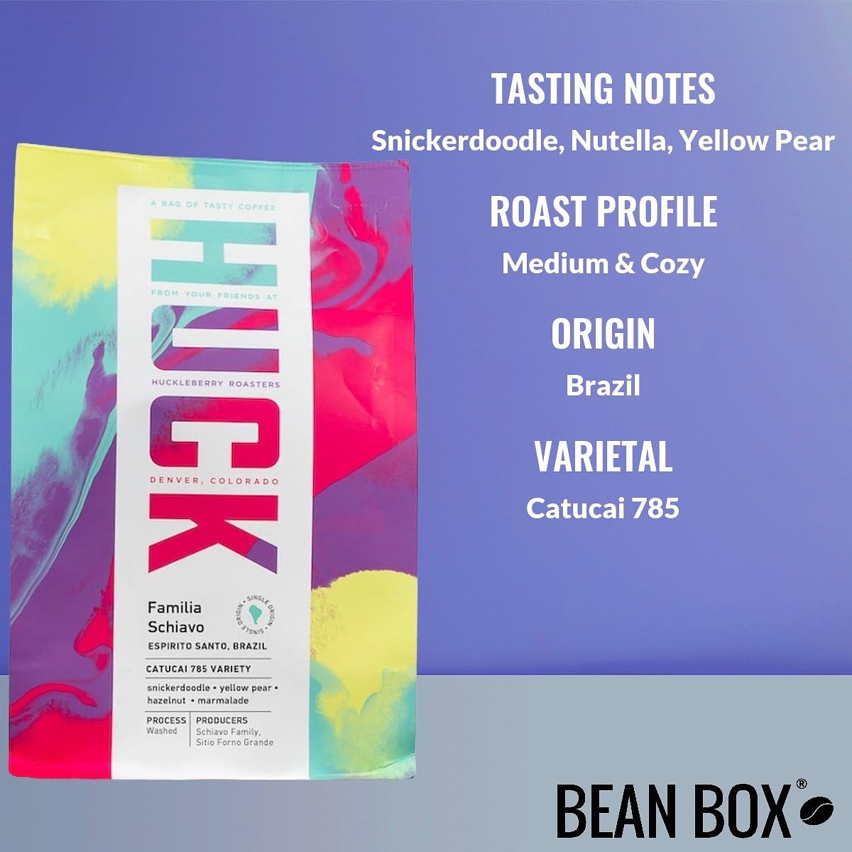 Brazil Familia Schiavo - Roasted by Huckleberry Roasters - Whole Bean Coffee - 2 Pound Bag