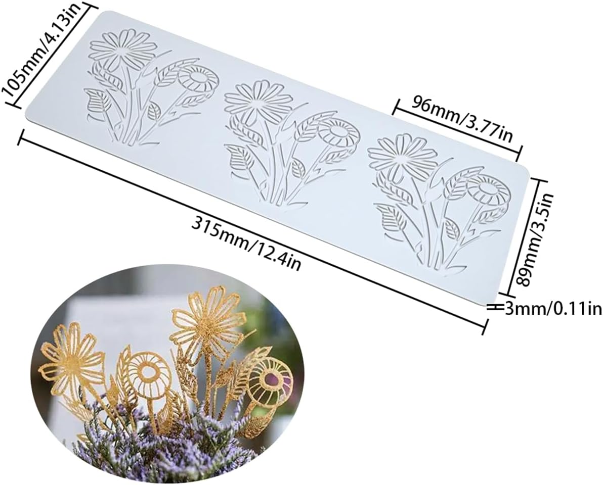 TUKE Flower Silicone Cake Lace Mold Cake Decorating Tool Border Decoration Lace Mold Kitchen Baking Tool (K_ Flower)