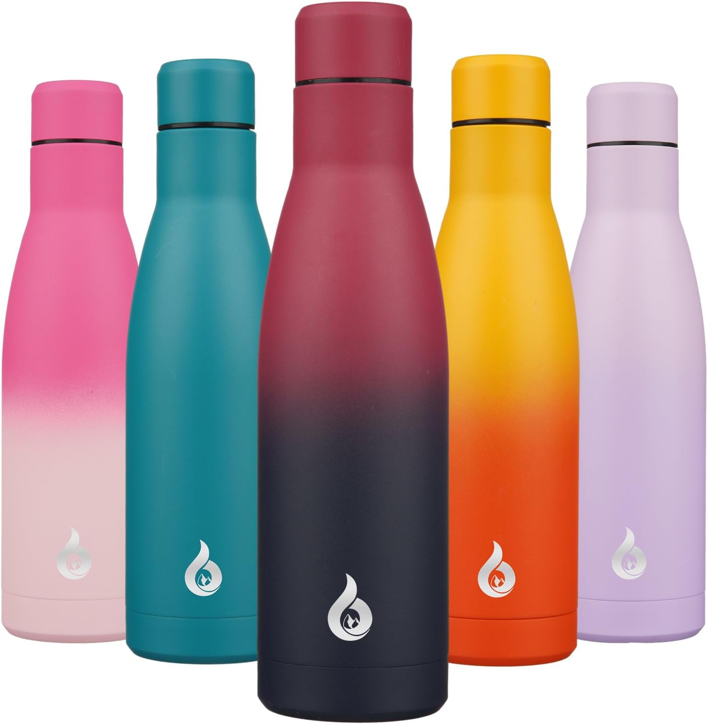 BJPKPK Insulated Water Bottle 17oz Stainless Steel Water Bottles Diashwasher Safe Reusable Metal Thermos Keep Cold and Hot,Charming Black Red