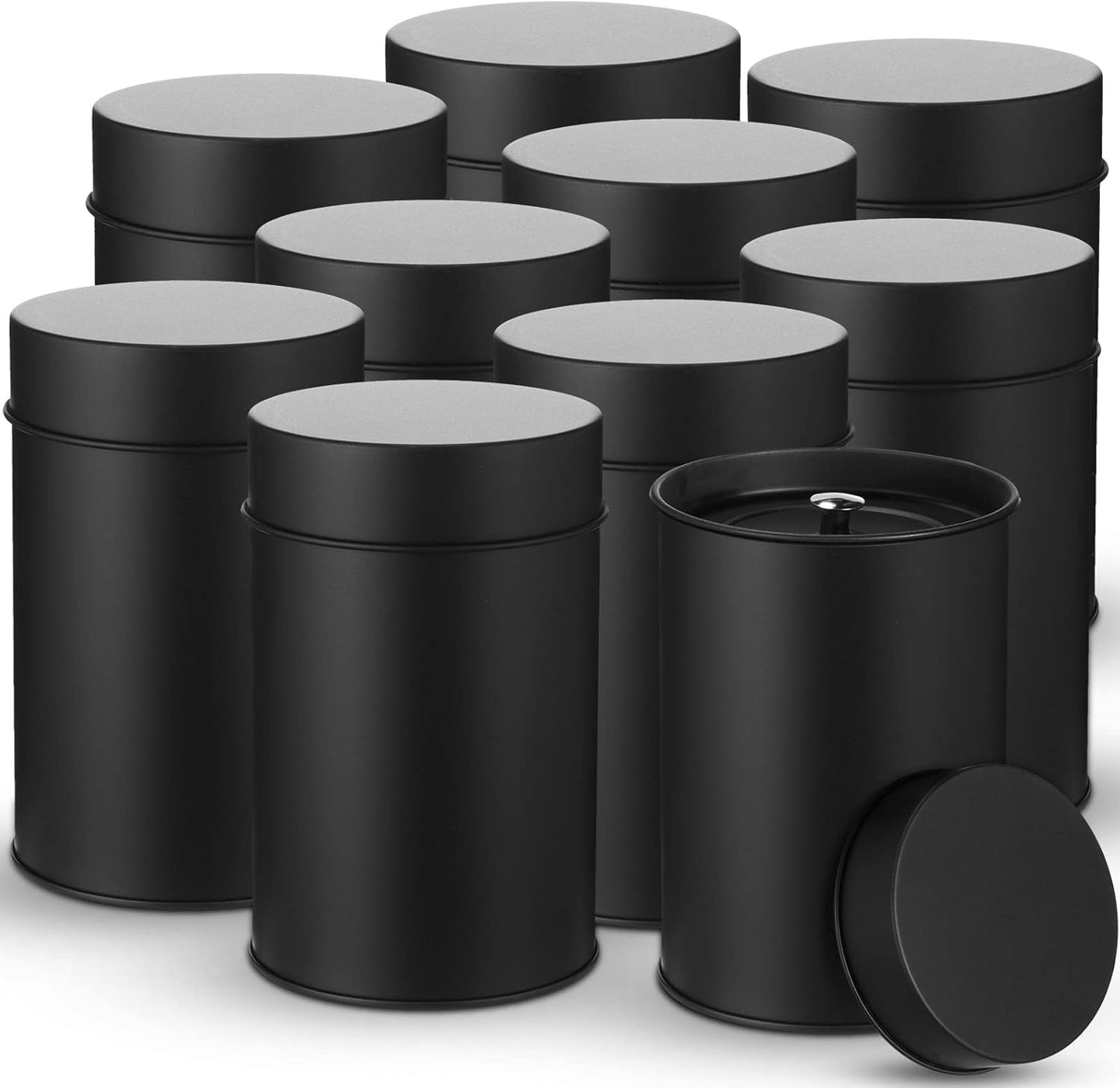 Zopeal 3 Pack Metal Tea Tin Canister with Airtight Double Lids 16 oz Round Tin Can with Lid Double Sealed Small Kitchen Container for Loose Tea Storage Coffee Sugar Candy Herbs and Spices