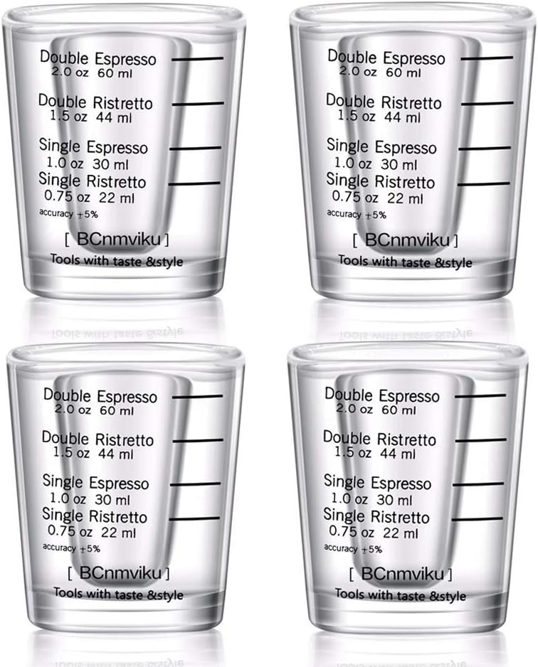 Shot Glasses Measuring cup Liquid Heavy Base Glass Wine Glass Espresso Shot Glass Measurement 2 OZ / 60ML Glass Set for Whiskey, Tequila, Vodka Birthday Gifts Women Men,(Square-4pack)