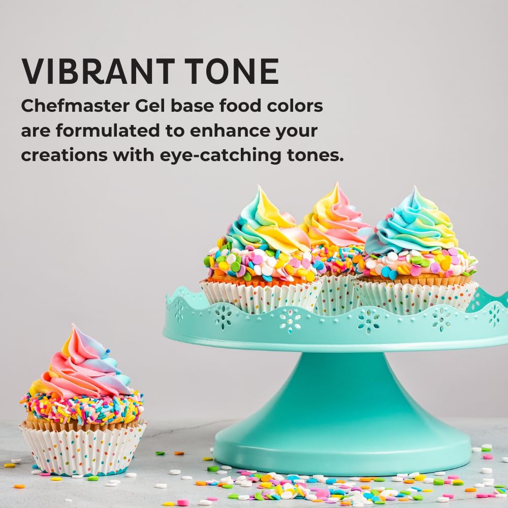 Chefmaster Christmas Red Gel Food Coloring | Vibrant Color | Professional-Grade Dye for Icing, Frosting, Fondant | Baking & Decorating | Fade-Resistant | Easy-to-Use | Made in USA | 1 oz