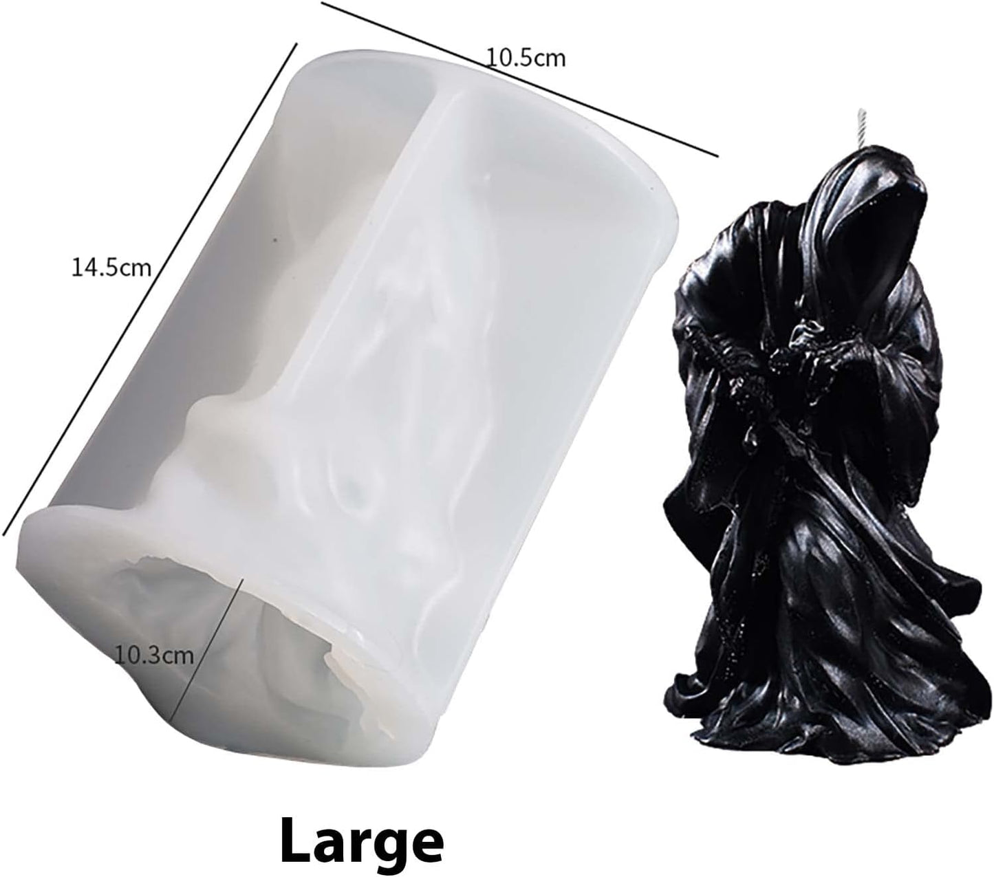 6 Inch Shadow Man Candle Mold Skull Head Candle Mold Skull Candle Making Molds Sword Man Soap Making Molds Silicone Mold for Candles Resin Mold Chocolate Silicone Mold Chocolate Mold