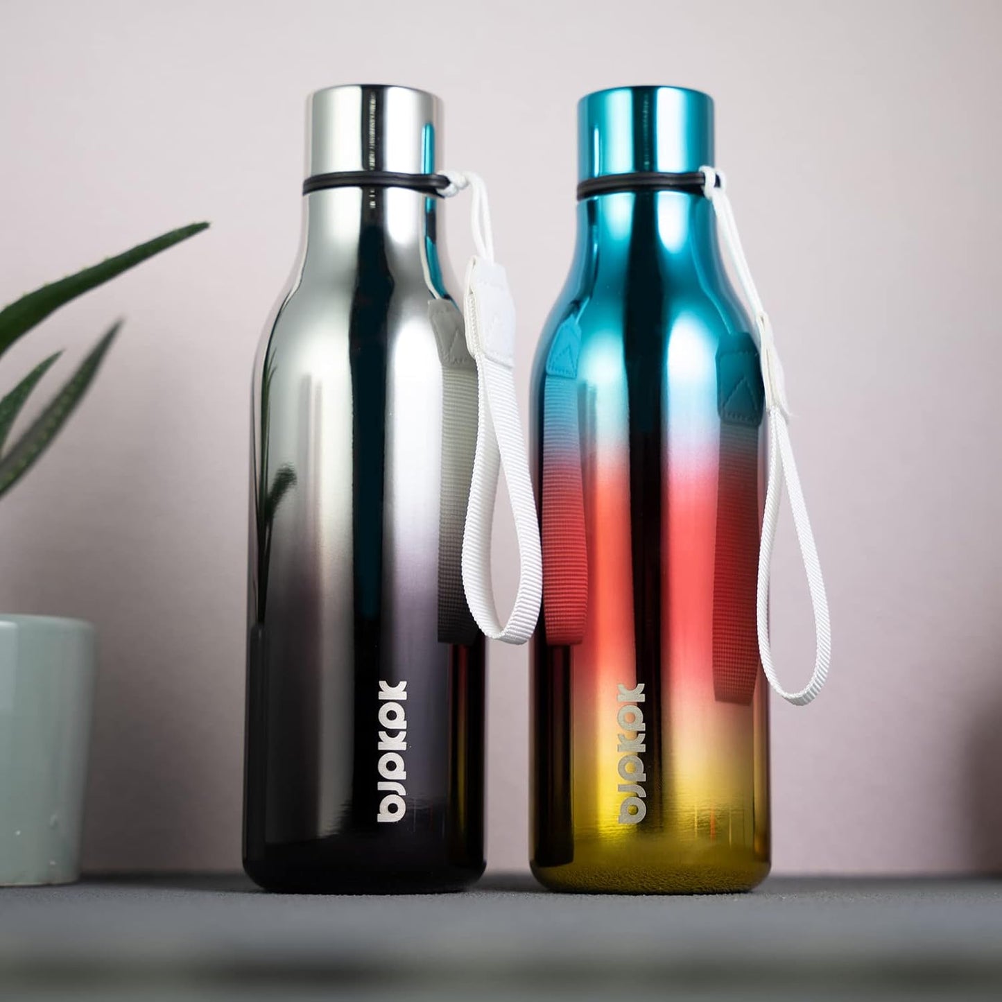 BJPKPK Insulated Water Bottles, 18 oz Stainless Steel Metal Water Bottle with Strap, BPA Free Leak Proof Thermos, Mugs, Flasks, Reusable Water Bottle for Sports & Travel, Wonderland